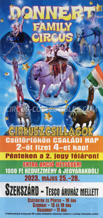 Donnert Family Circus Circus Ticket/Flyer - Hungary 2023