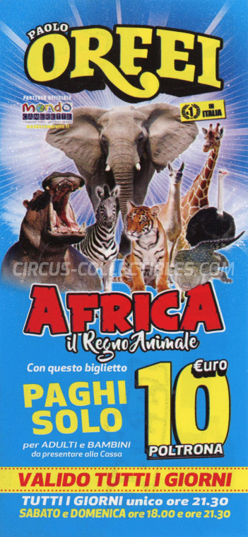 Paolo Orfei Circus Ticket/Flyer - Italy 2023