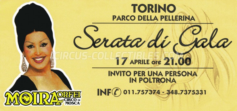 Moira Orfei Circus Ticket/Flyer - Italy 0