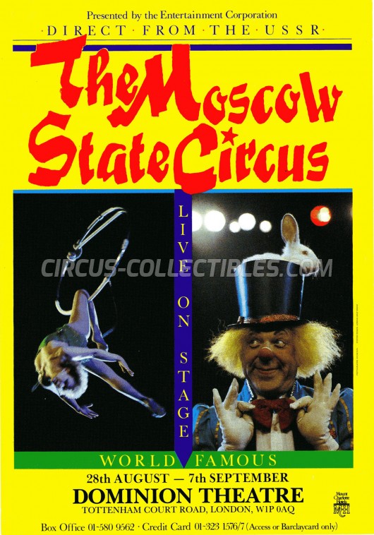 Moscow State Circus  Circus Ticket/Flyer - England 0