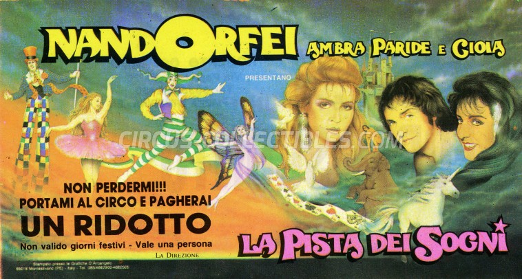 Nando Orfei Circus Ticket/Flyer -  1991