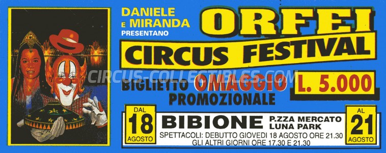 Miranda Orfei Circus Ticket/Flyer - Italy 1994