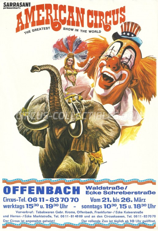 American Circus (Togni) Circus Ticket/Flyer - Germany 1980
