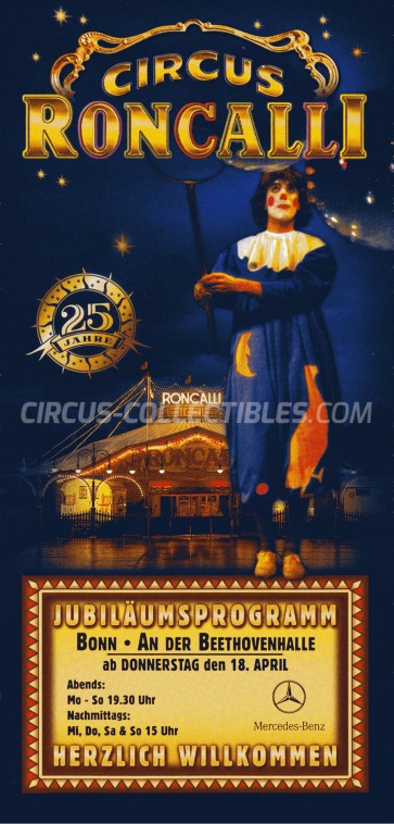 Roncalli Circus Ticket/Flyer - Germany 2002