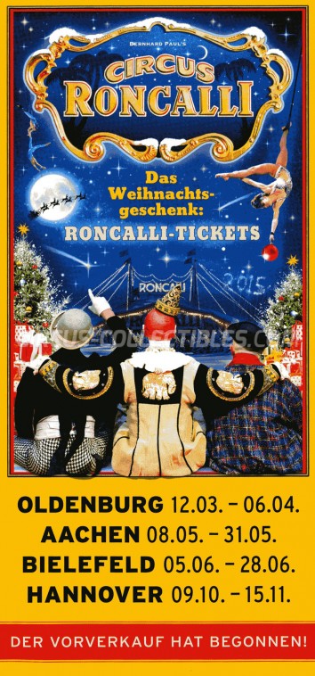 Roncalli Circus Ticket/Flyer -  2014