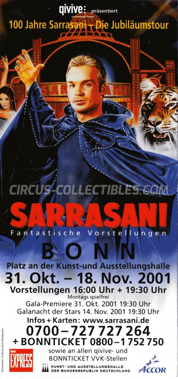 Sarrasani Circus Ticket/Flyer - Germany 2001