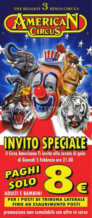 American Circus (Togni) Circus Ticket/Flyer - Italy 2015
