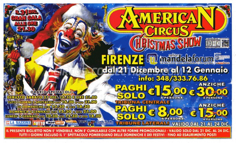 American Circus (Togni) Circus Ticket/Flyer - Italy 2013