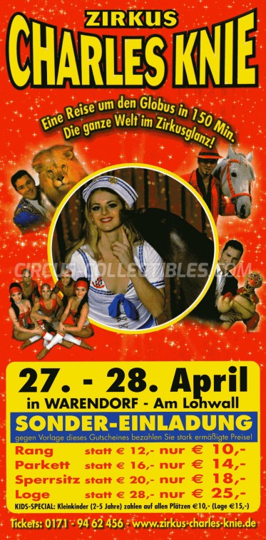 Charles Knie Circus Ticket/Flyer - Germany 2010