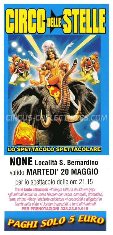 Circo delle Stelle Circus Ticket/Flyer - Italy 2003