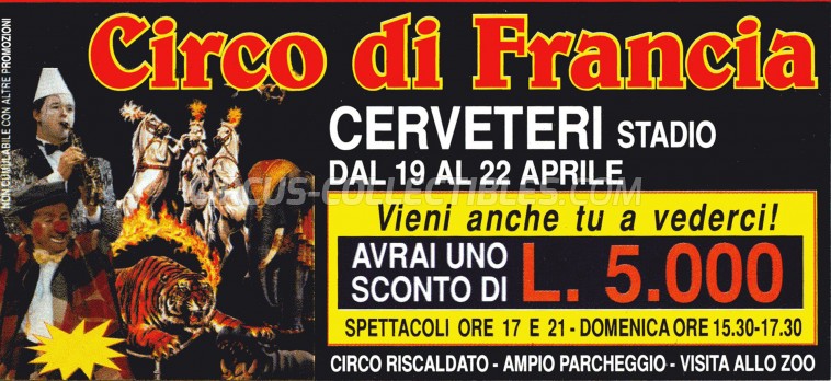Circo di Francia Circus Ticket/Flyer - Italy 0