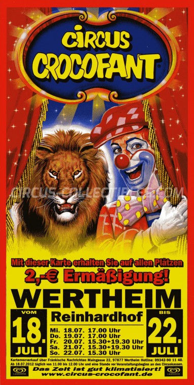 Crocofant Circus Ticket/Flyer - Germany 2013