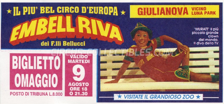 Embell Riva Circus Ticket/Flyer - Italy 1994