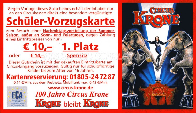 Krone Circus Ticket/Flyer -  0