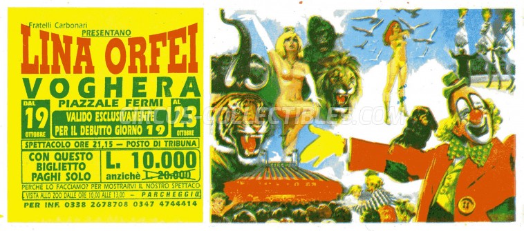 Lina Orfei Circus Ticket/Flyer - Italy 0