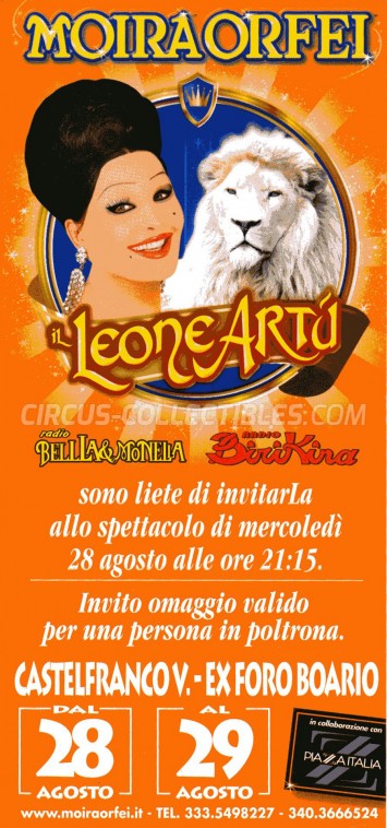 Moira Orfei Circus Ticket/Flyer - Italy 2013