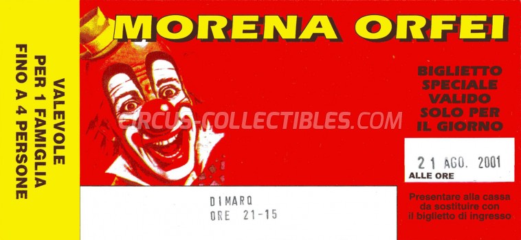 Morena Orfei Circus Ticket/Flyer -  2001