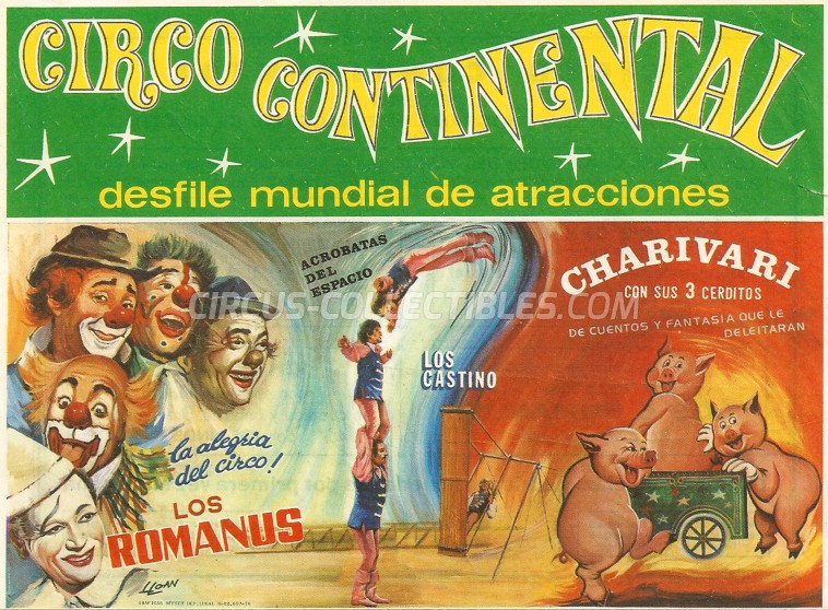 Continental Circus Ticket/Flyer -  1978