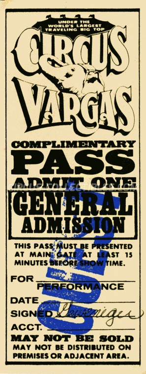 Vargas Circus Ticket/Flyer -  0