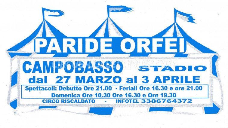 Paride Orfei Circus Ticket/Flyer - Italy 0