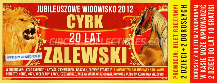Zalewski Circus Ticket/Flyer -  2012