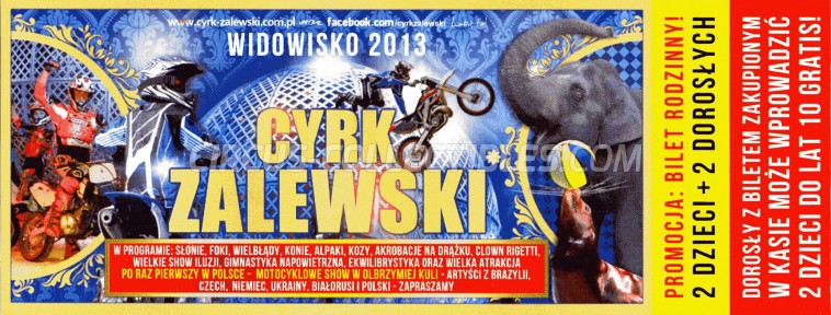 Zalewski Circus Ticket/Flyer -  2013