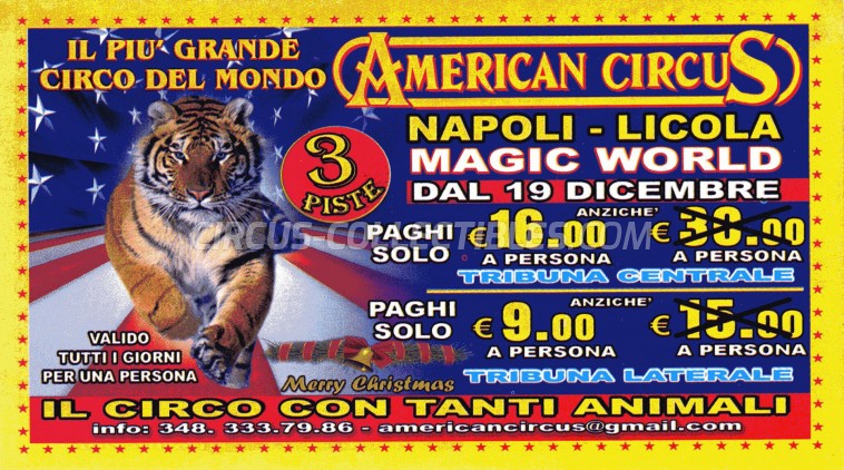 American Circus (Togni) Circus Ticket/Flyer - Italy 2014