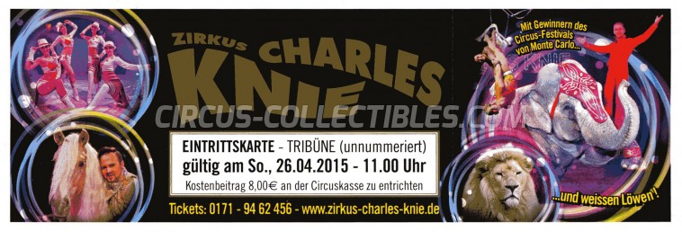 Charles Knie Circus Ticket/Flyer -  2015