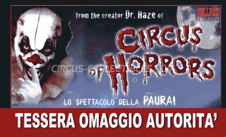 The Circus of Horrors Circus Ticket/Flyer -  2014