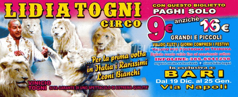 Lidia Togni Circus Ticket/Flyer - Italy 0