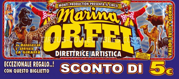 Marina Orfei Circus Ticket/Flyer -  2013