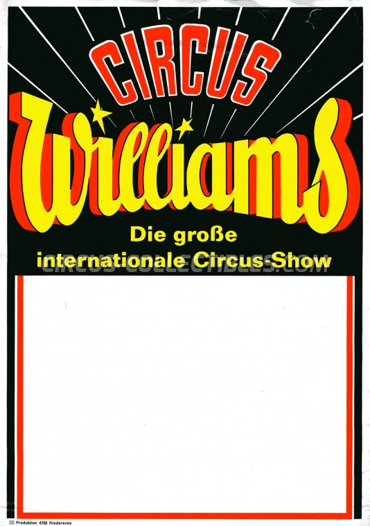 Williams Circus Ticket/Flyer -  1968