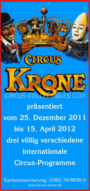 Krone Circus Ticket/Flyer -  2011