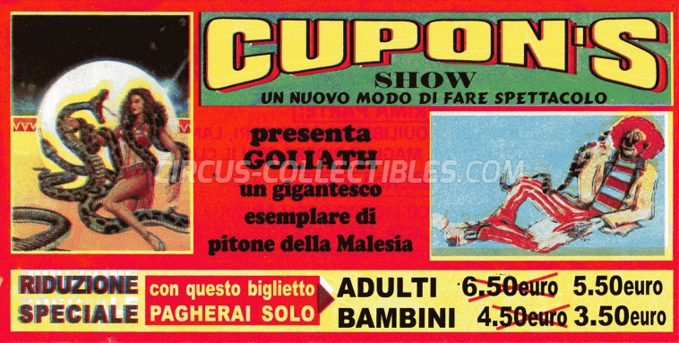 Cupon's Circus Ticket/Flyer -  0