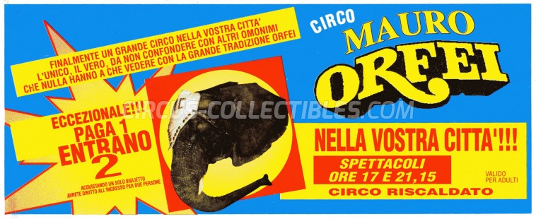 Mauro Orfei Circus Ticket/Flyer -  0
