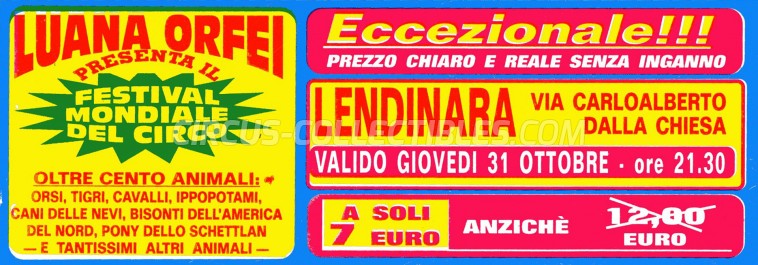 Luana Orfei Circus Ticket/Flyer - Italy 2002
