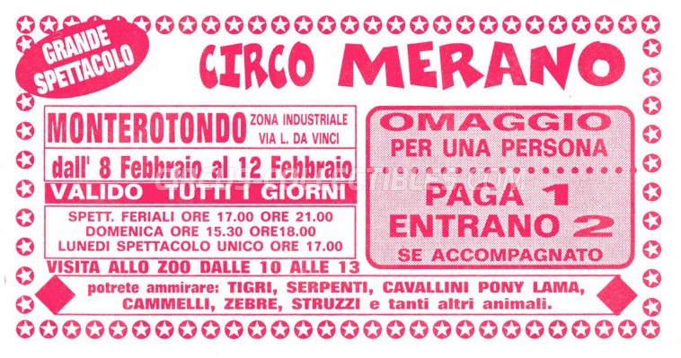 Merano Circus Ticket/Flyer - Italy 0
