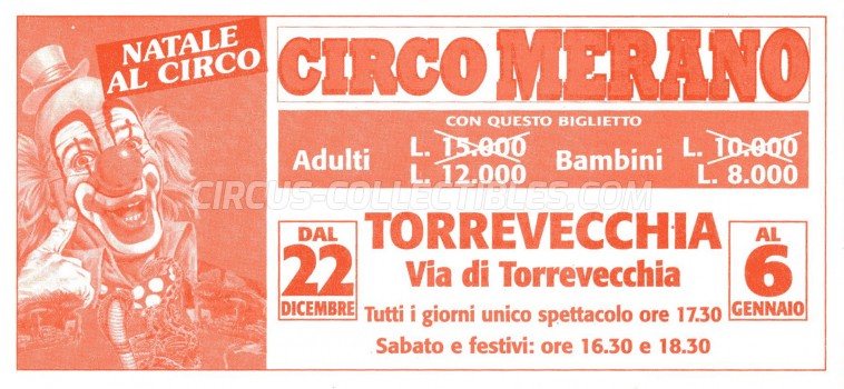 Merano Circus Ticket/Flyer - Italy 0
