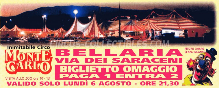 Circo di Montecarlo Circus Ticket/Flyer - Italy 0