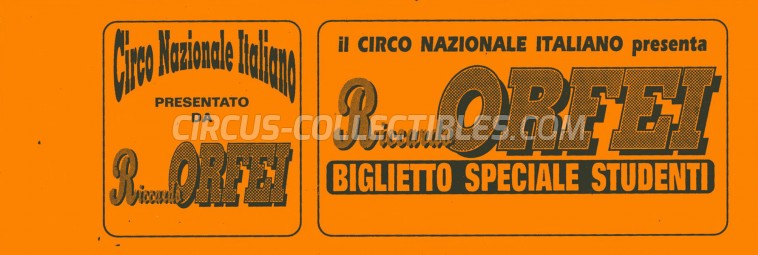 Riccardo Orfei Circus Ticket/Flyer -  0