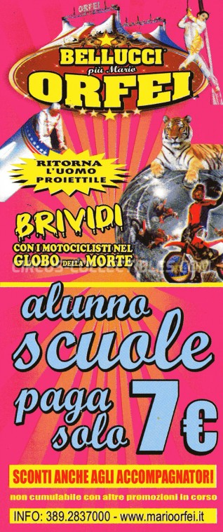 Bellucci Circus Ticket/Flyer -  0