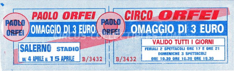 Paolo Orfei Circus Ticket/Flyer - Italy 0