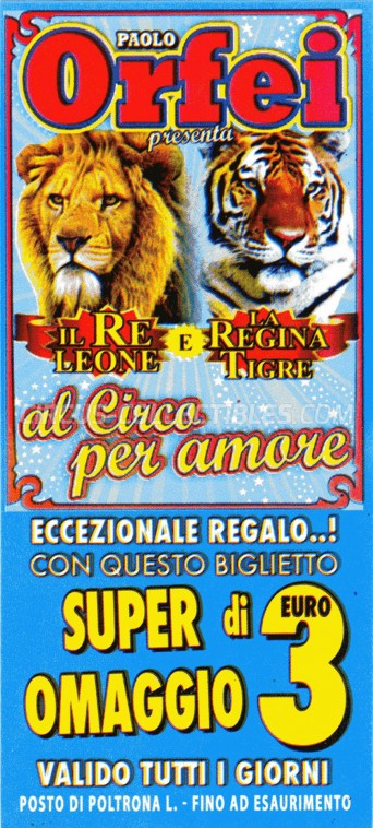 Paolo Orfei Circus Ticket/Flyer -  0