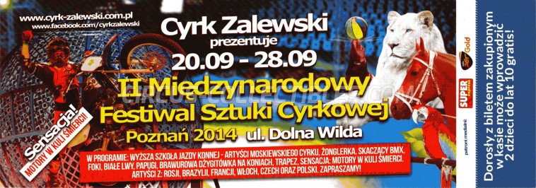 Zalewski Circus Ticket/Flyer - Poland 2014