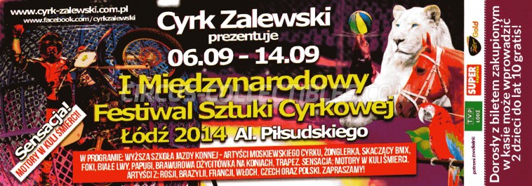 Zalewski Circus Ticket/Flyer - Poland 2014
