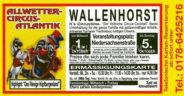 Atlantik Circus Ticket/Flyer - Germany 2014