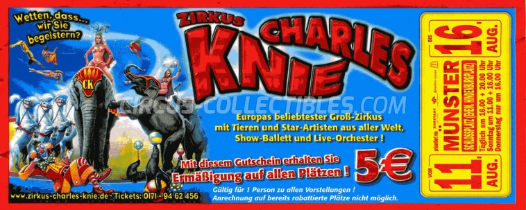 Charles Knie Circus Ticket/Flyer - Germany 2013