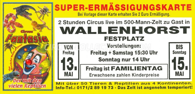 Fantasia Circus Ticket/Flyer - Germany 2011