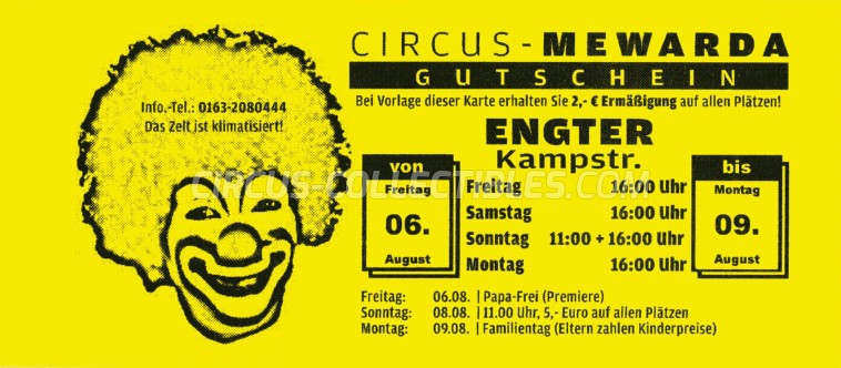 Mewarda Circus Ticket/Flyer - Germany 2010