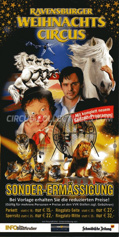 Ravensburger Weihnachts Circus Circus Ticket/Flyer - Germany 0